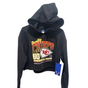 Kansas‎ City Chiefs Cropped Hoodie NWT NFL Women's XL Black